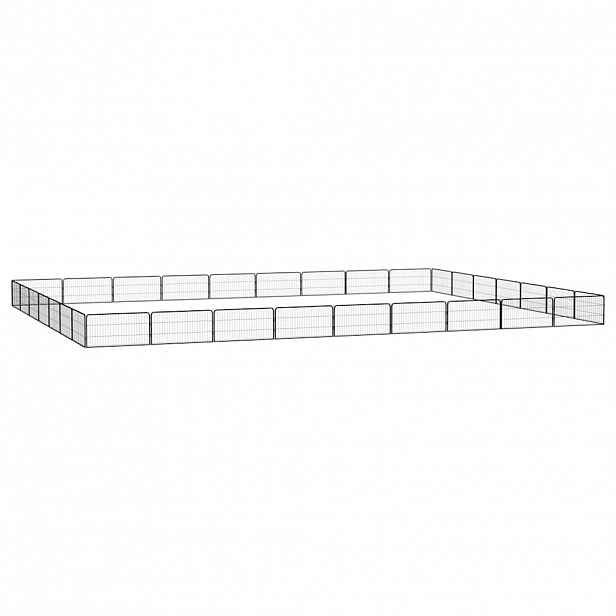 vidaXL 32panelová ohrádka pro psy černá 100 x 50 cm práškovaná ocel