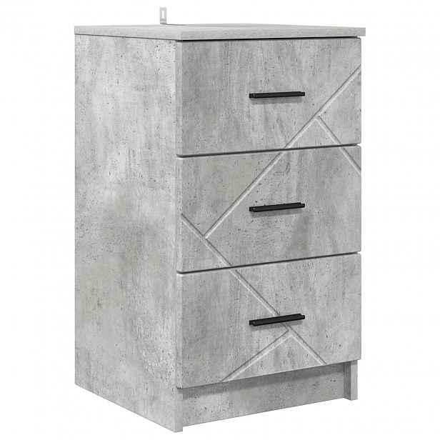 vidaXL Noční skříňka Betonová šedá 38 x 38 x 66 cm Kompozitní dřevo