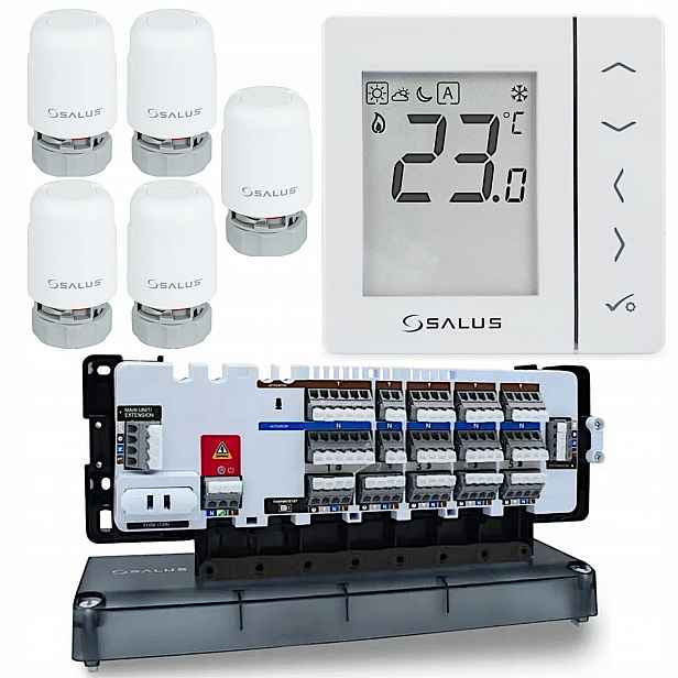 Sada Podlahového Vytápění Salus Lišta Regulátor VS35W Pohon T30NC