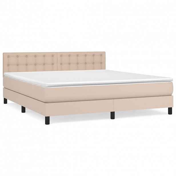 vidaXL Box spring postel s matrací cappuccino 180 x 200 cm umělá kůže