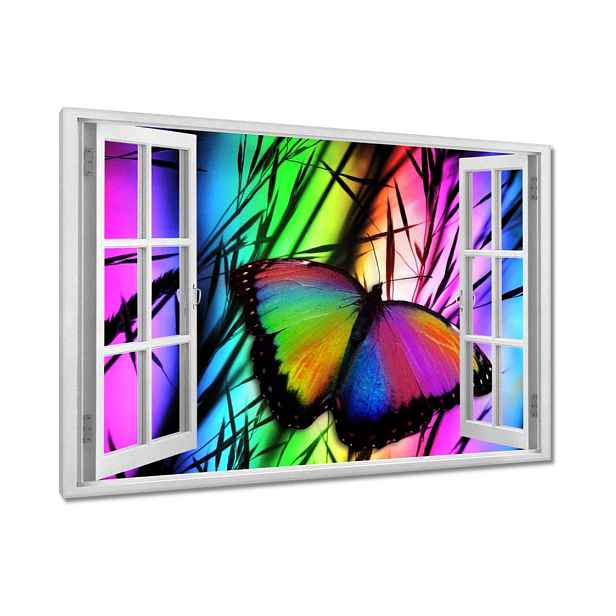 Obrazy 90x60 Duhový motýlek