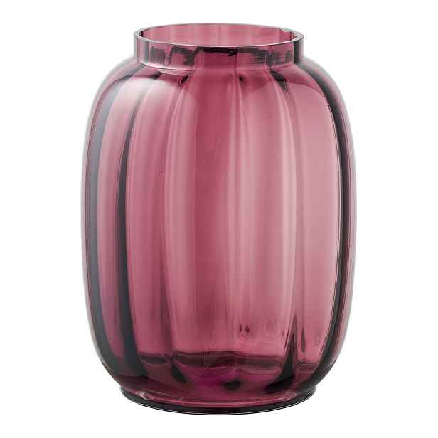 Červená skleněná ručně vyrobená váza (výška 21 cm) – House Nordic