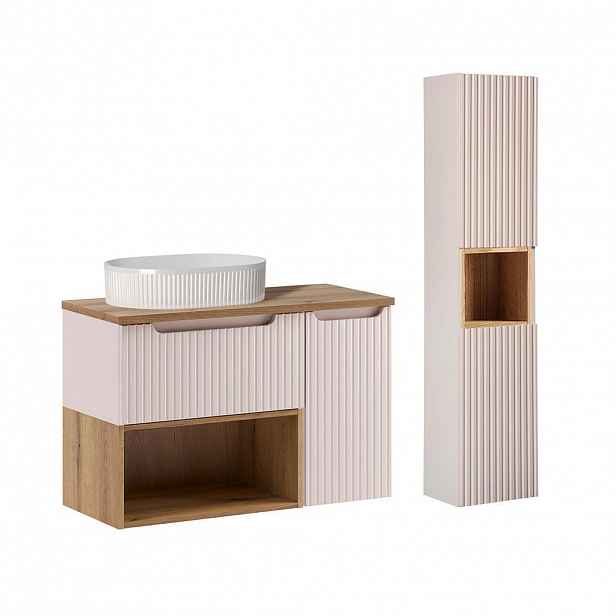 Petits-meubles KOUPELNOVÝ NÁBYTEK 90.4cm Riva 2er-Set Kašmír