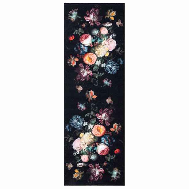 vidaXL Kuchyňský koberec Černá 180 x 60 cm samet