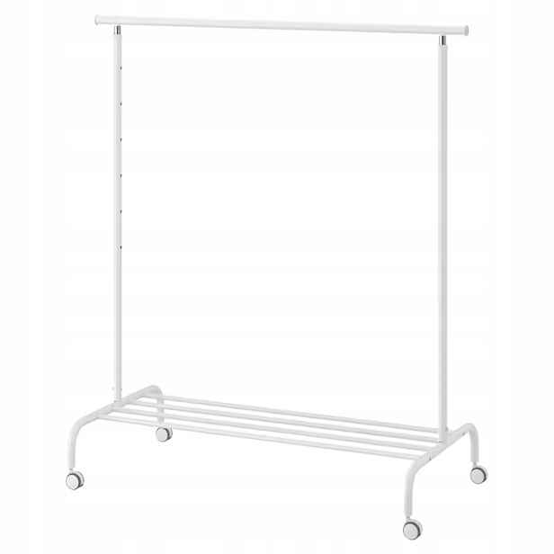Ikea věšák na oblečení Rigga bílý na kolečkách