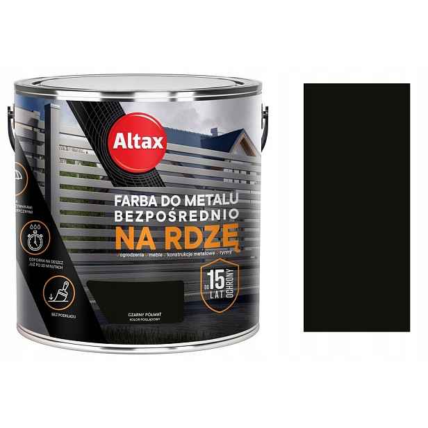 Altax Barva Barva Na Kov 2,5 L Polomatná Černá
