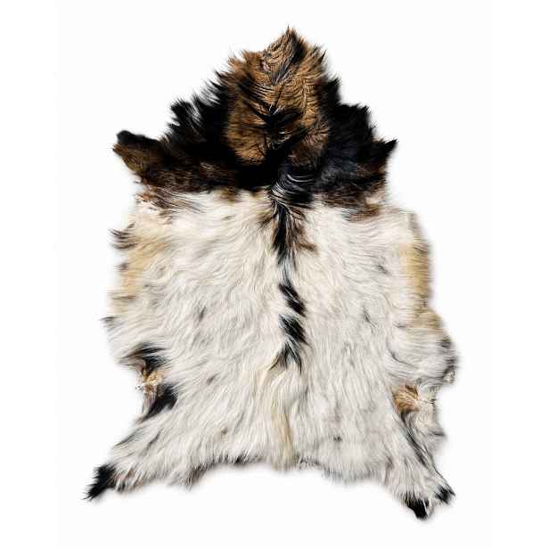 Dekorativní kozí kůže „Bílo-hnědá/černá“ XL/90 cm *přírodní Unikát*