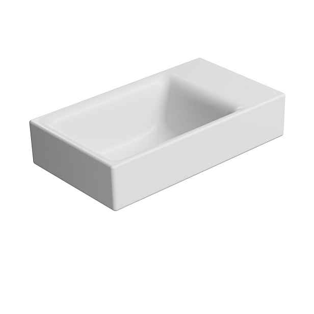GSI NUBES keramické umývátko 40x23cm, bez otvoru, pravé/levé, bílá mat