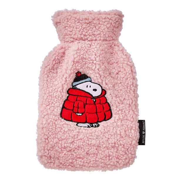 PEANUTS Mini termofor Snoopy v kabátku - sv. růžová