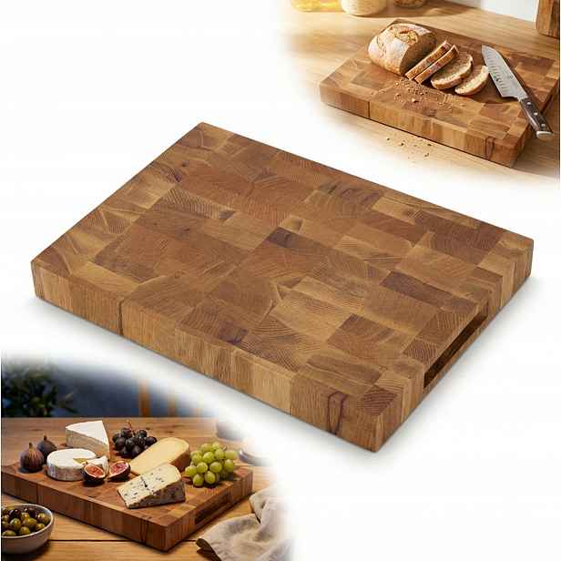 Prkénko na krájení End Grain Špalkové Dubové olejované 40x30x4 masivní Blok