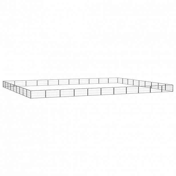 vidaXL 40panelová ohrádka pro psy černá 100 x 50 cm práškovaná ocel