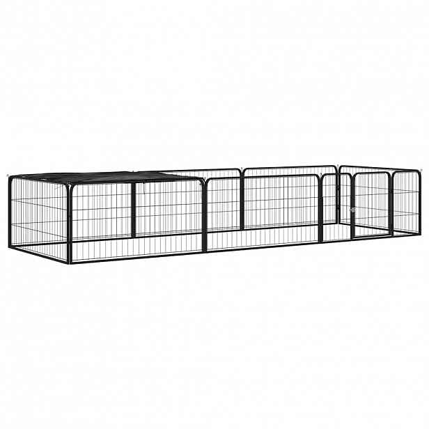 vidaXL 8panelová ohrádka pro psy černá 100 x 50 cm práškovaná ocel