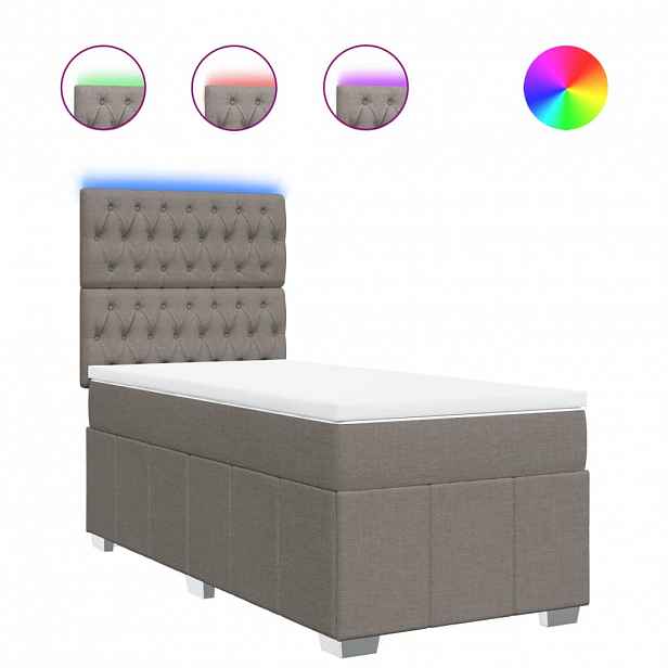 vidaXL Box spring postel s matrací taupe 100 x 200 cm textil