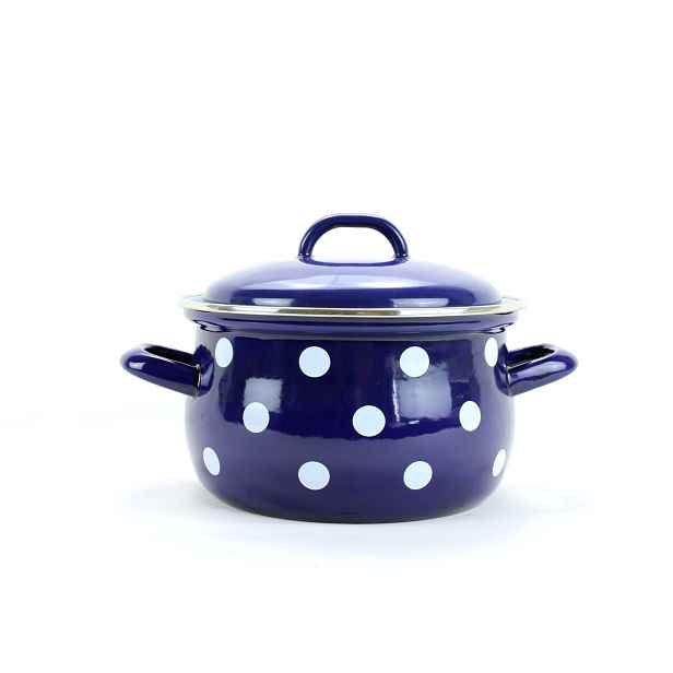 BELIS - Hrnec a poklice 24cm modrý puntík