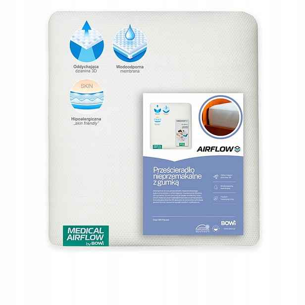 Nepropustné prostěradlo s gumičkou Airflow 90x200 cm Bílé