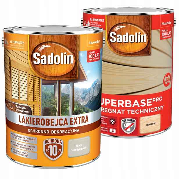 Sada Sadolin Extra Laková Nádoba 5 L Bílá Skandinávská Základ Superbase 5 L