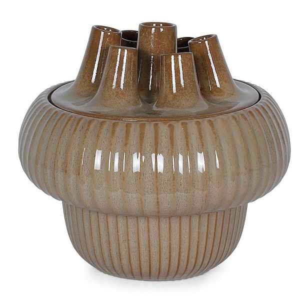 Taupe váza z kameniny (výška 25,5 cm) Olyssia – Bizzotto
