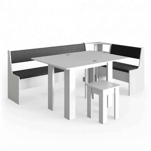 Vicco ROHOVÁ LAVICE Roman Bílá 210 x 120 cm se stolkem
