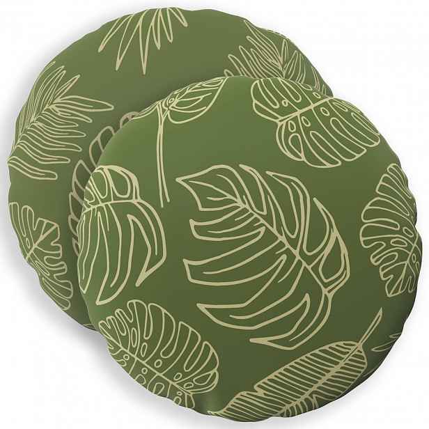 vidaXL Povlak na polštář 2 pcs HEERLEN Listový design Ø 50 cm