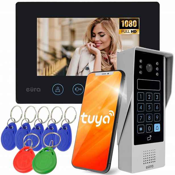 Videodomofon Eura VDP-90A3 Delta Černý Monitor Tuya Wifi