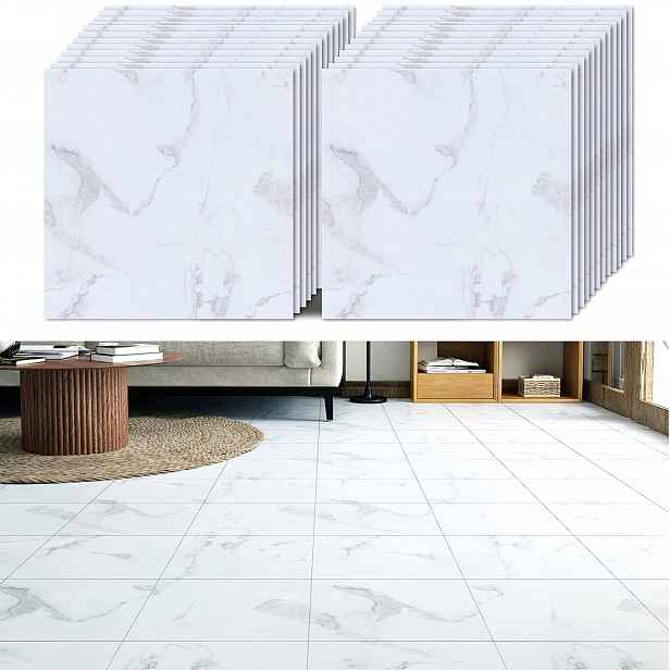 Vinylové samolepicí Pvc dlaždice 30 x 30 cm Bílý mramor 24 ks 2,23 m2
