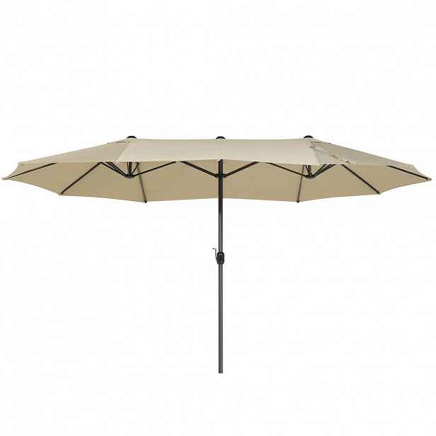 Beliani DVOJITÝ SLUNEČNÍK taupe 270/460/247 cm Sibilla