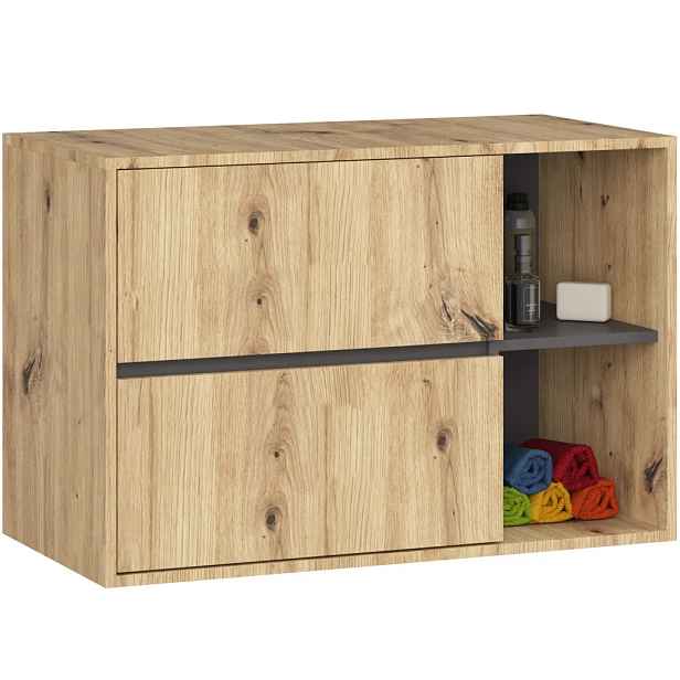Koupelnová skříňka pod umyvadlo MARLION - dub artisan / šedá