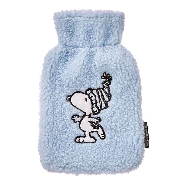 PEANUTS Mini termofor zamilovaný Snoopy v čepici - sv. modrá