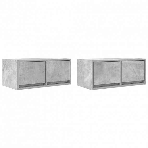 vidaXL TV skříňky 2 ks Betonová šedá 60x31x25,5 cm Dřevěná konstrukce