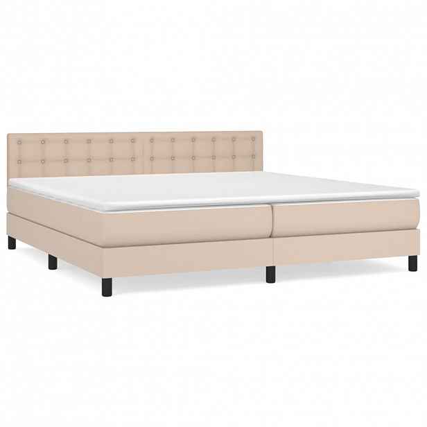 vidaXL Box spring postel s matrací cappuccino 200 x 200 cm umělá kůže