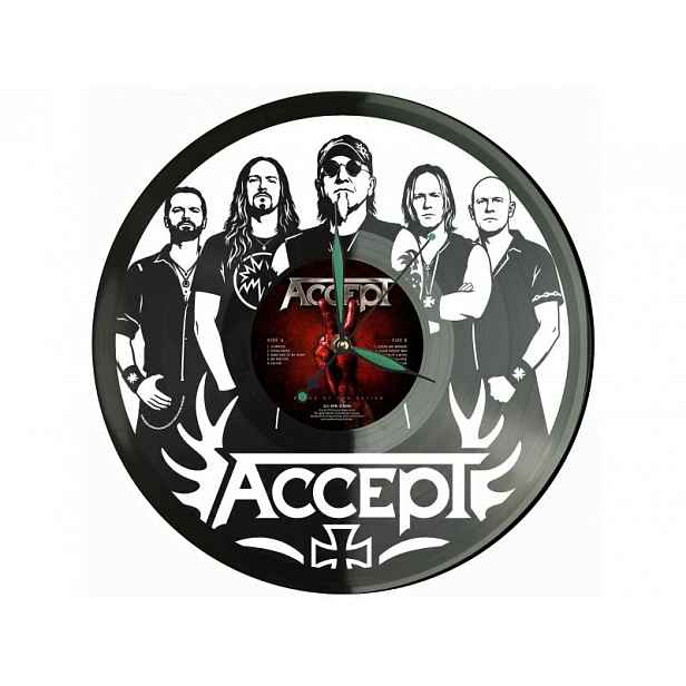 Accept Dárek Vinyl Nástěnné hodiny Vinylová deska Unikátní dekorace pro fanoušky