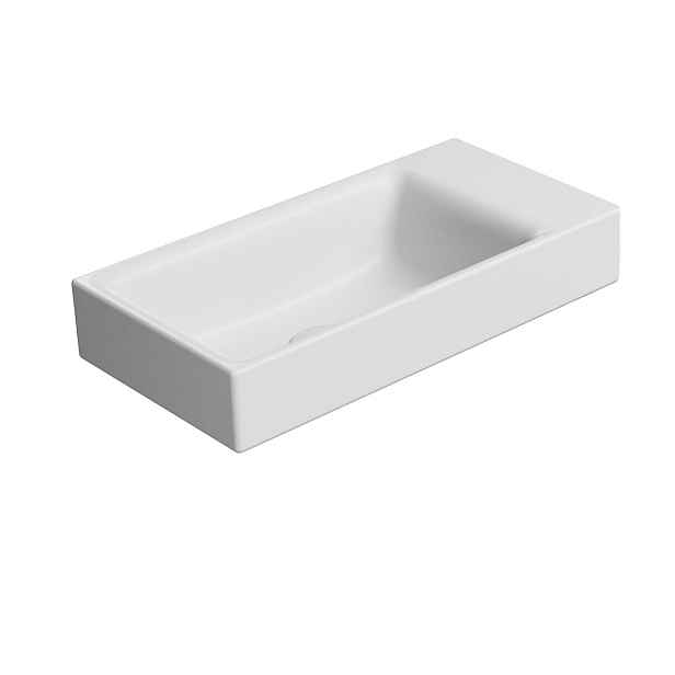 GSI NUBES keramické umývátko 50x25cm, bez otvoru, pravé/levé, bílá mat