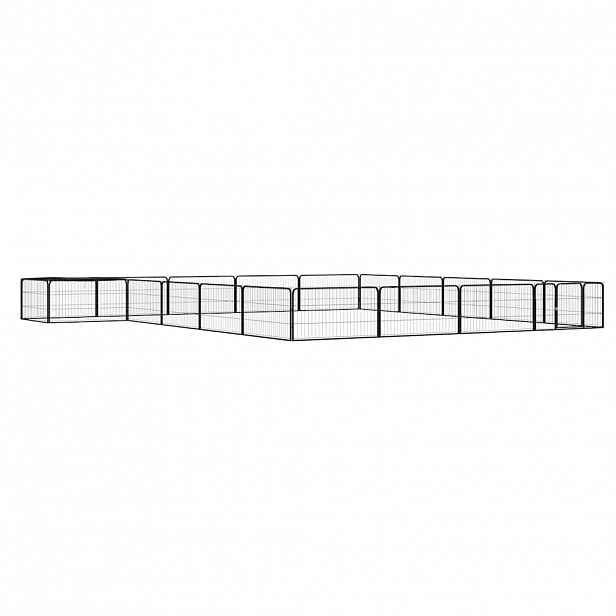 vidaXL 20panelová ohrádka pro psy černá 100 x 50 cm práškovaná ocel