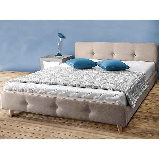 Béžová čalouněná postel AMELIA 160 x 200 cm Matrace: Matrace Somnia 17 cm