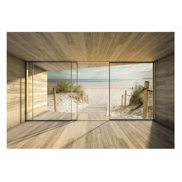 Fototapeta 3D Okno Baltské moře Pláž 208x146