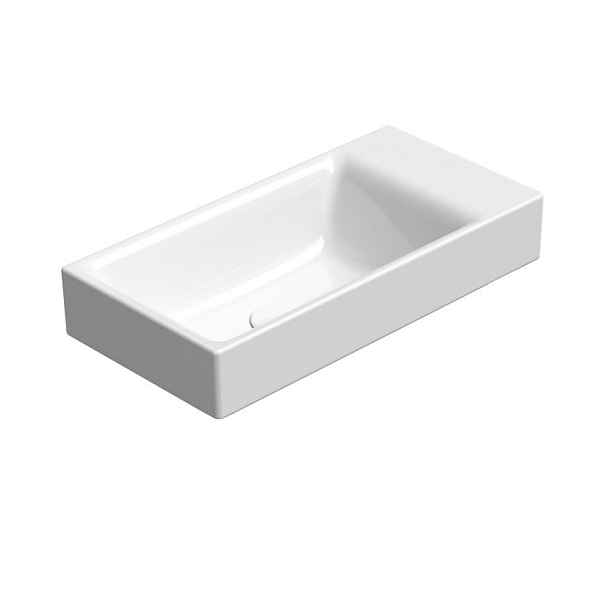 GSI NUBES keramické umývátko 50x25cm, bez otvoru, pravé/levé, bílá ExtraGlaze