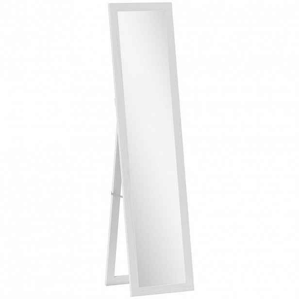 HOMCOM STOJANOVÉ ZRCADLO, 37 x 157 cm Celotělové zrcadlo se stojanem, nástěnné zrcadlo, bílé