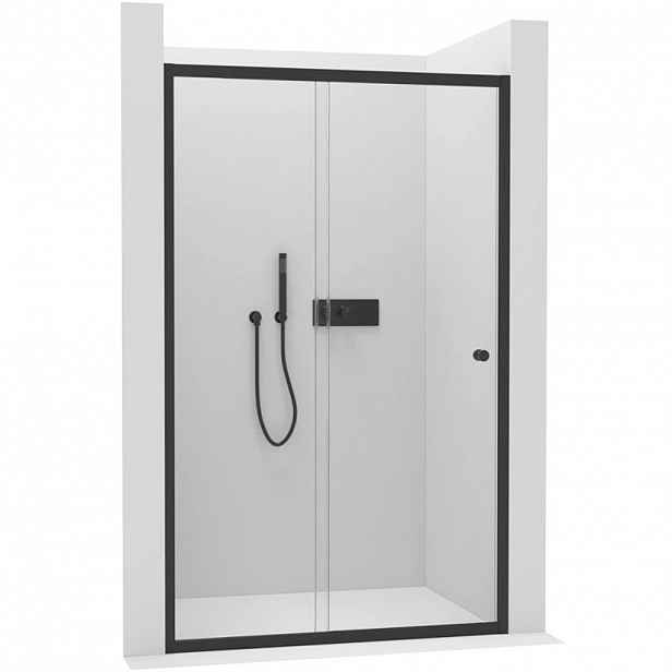 Sprchové posuvné dveře Varone POINT L/P - 6 mm - černá matná, transparentní sklo - 130x195 cm