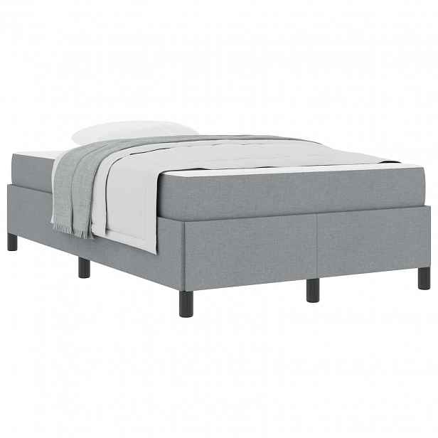 vidaXL Postel s boxspringem Světle šedá 120 x 190 cm textil