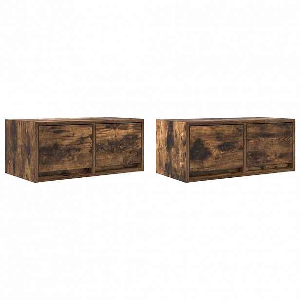vidaXL TV skříňky 2 ks Kouřový dub 60x31x25,5 cm Dřevěné konstrukce