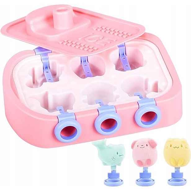 Forma na zmrzlinu silikonová Mini Mix vzorů 6 Ks Růžová