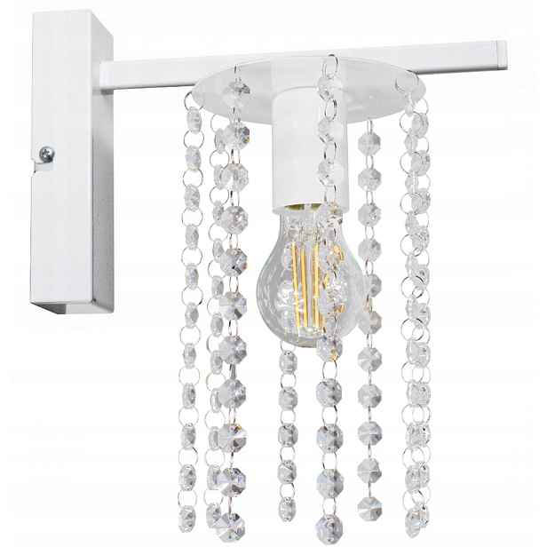 Nástěnná Lampa Crystal 1 Bílá Glamour