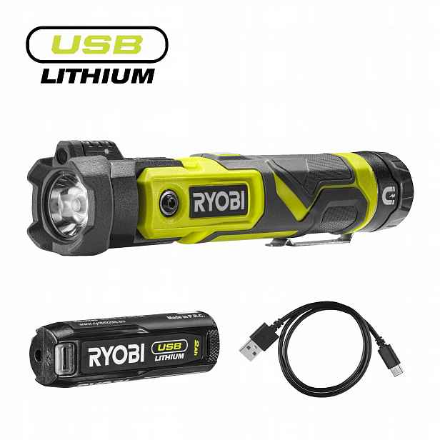 Ryobi RLP4-120G 4V Akumulátorové otočné světlo Usb Lithium 600 lumenů 2.0Ah
