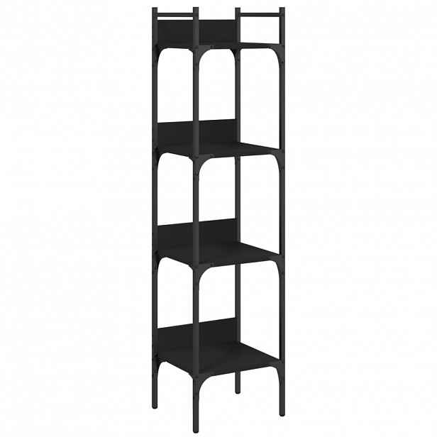 vidaXL Knihovna se 4 policemi černá 35x30x138,5 cm kompozitní dřevo
