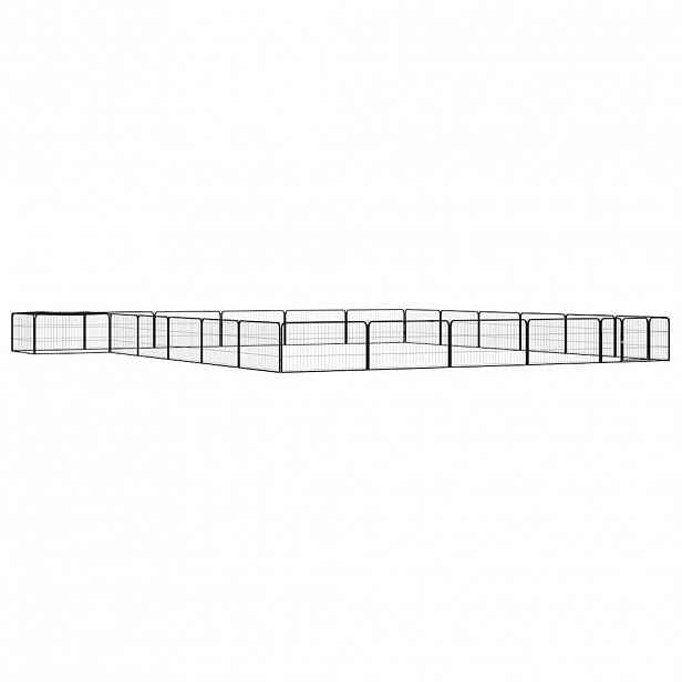 vidaXL 24panelová ohrádka pro psy černá 100 x 50 cm práškovaná ocel
