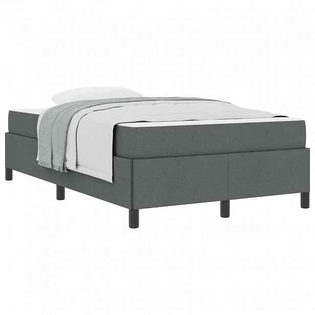 vidaXL Postel s boxspringem Tmavě šedá 120 x 190 cm textil