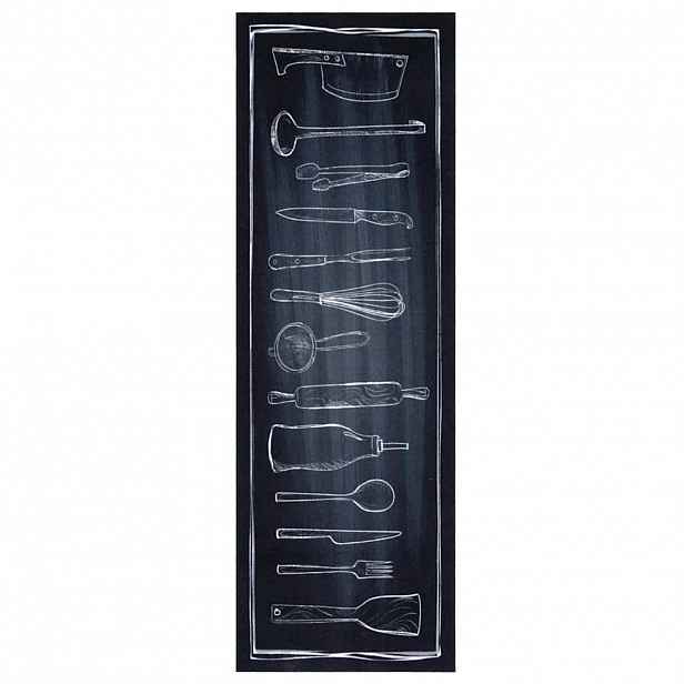 vidaXL Kuchyňský koberec Černá 180 x 60 cm samet