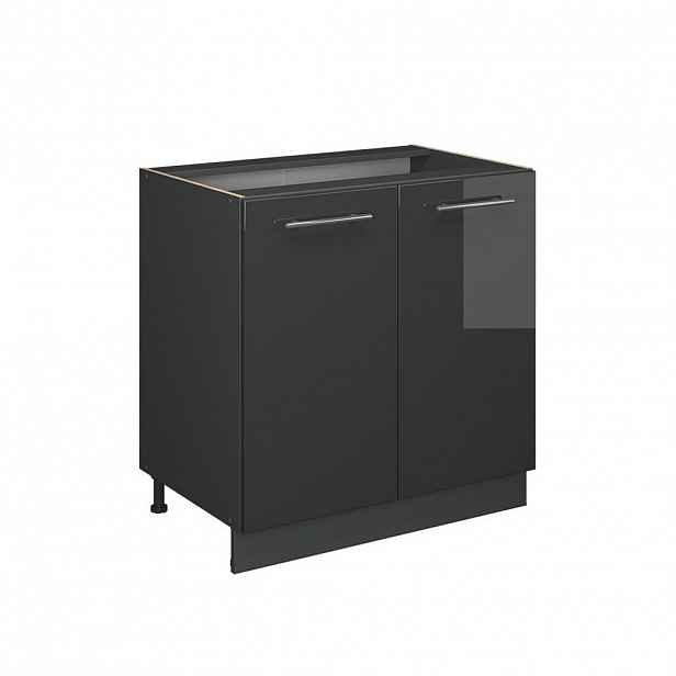 Vicco SPODNÍ SKŘÍŇKA KUCHYŇSKÉ LINKY Fame-Line, Antracitový vysoký lesk/Antracit, 80 cm bez pracovní desky