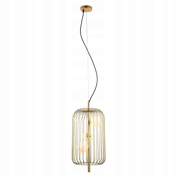 Závěsná lampa zlaté skleněné bílé koule elegantní do ložnice 3 body Italux