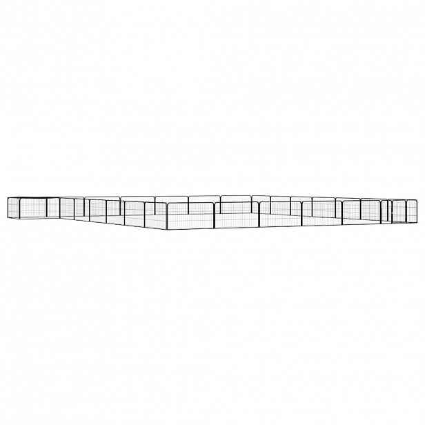 vidaXL 28panelová ohrádka pro psy černá 100 x 50 cm práškovaná ocel